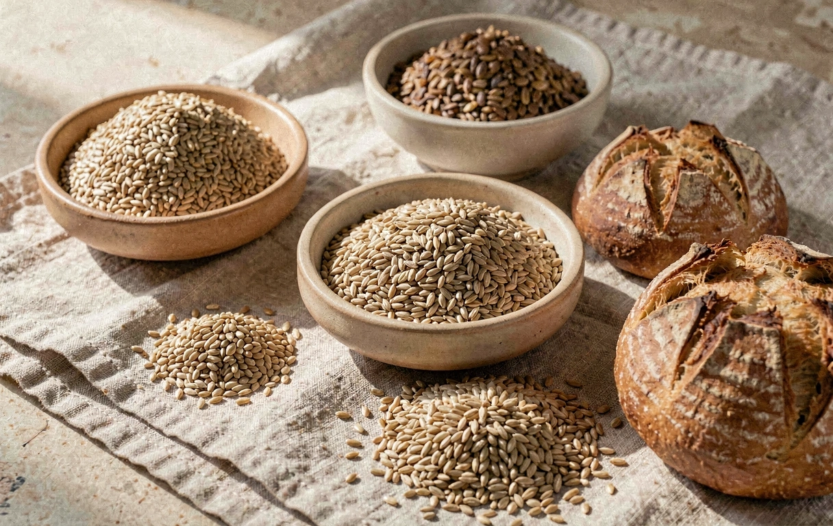 Cereais e pão tradicional